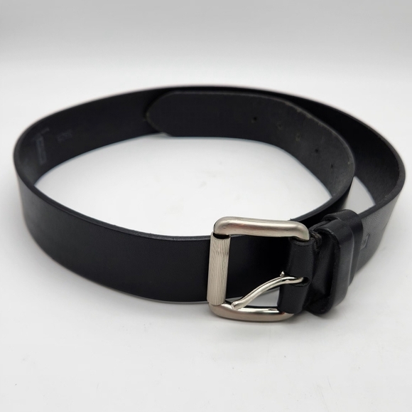 Levis Black Genuine Leather Belt Mens 36/90 Silver Tone Buckle - Good Condition - Picture 7 of 10